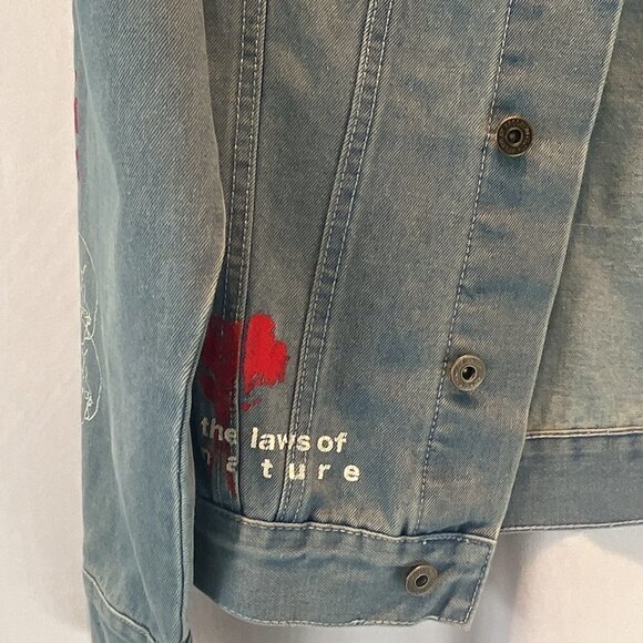 Brooklyn Cloth Graphic Print Streetwear Jean Jacket, Size: S - Picture 5 of 9